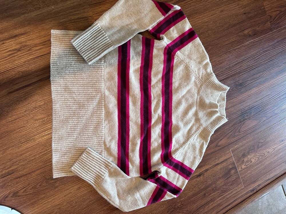 loft 100% cotton pink and red striped cotton